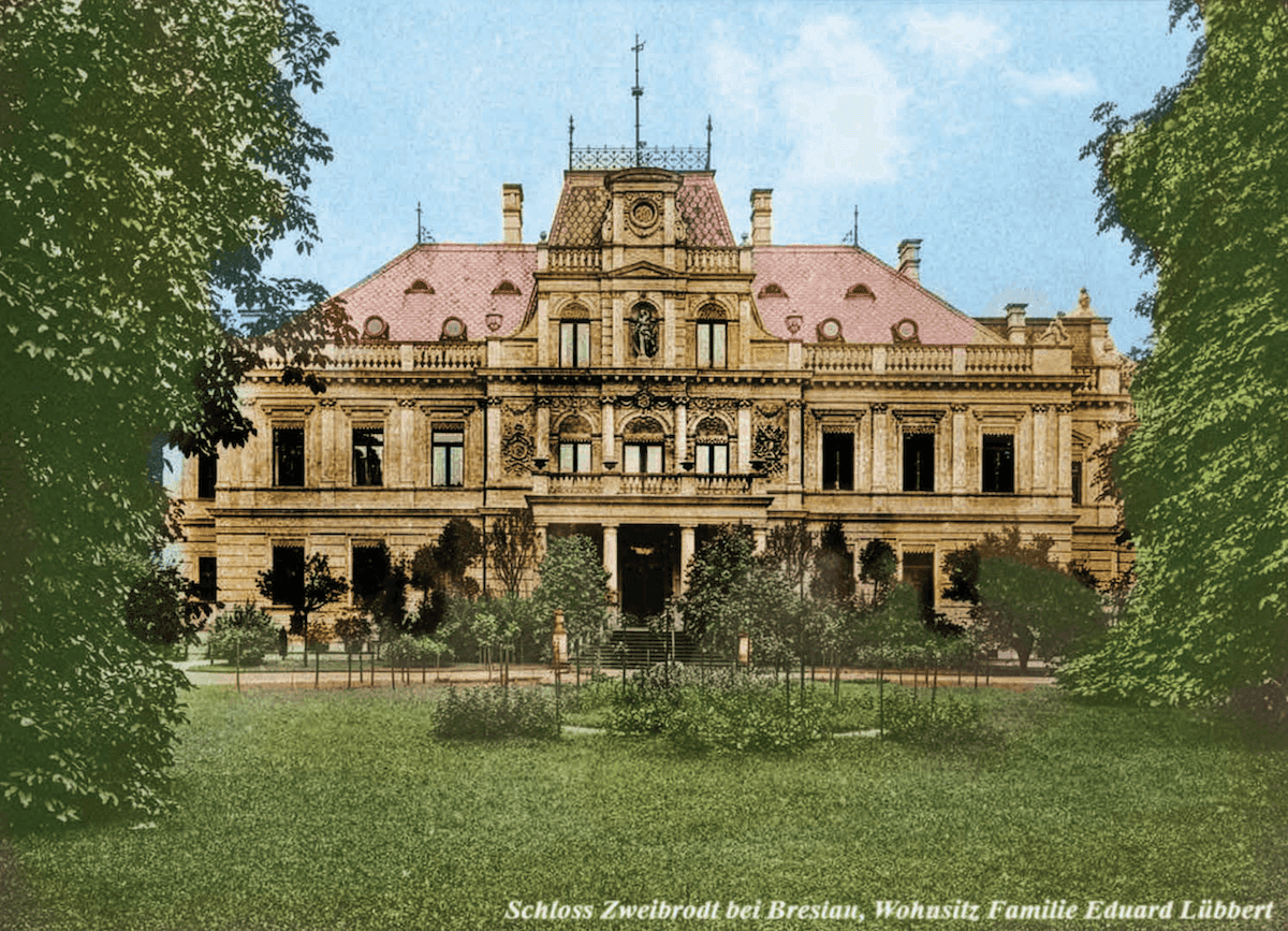 Pałac w Zabrodziu - historyczna pocztówka